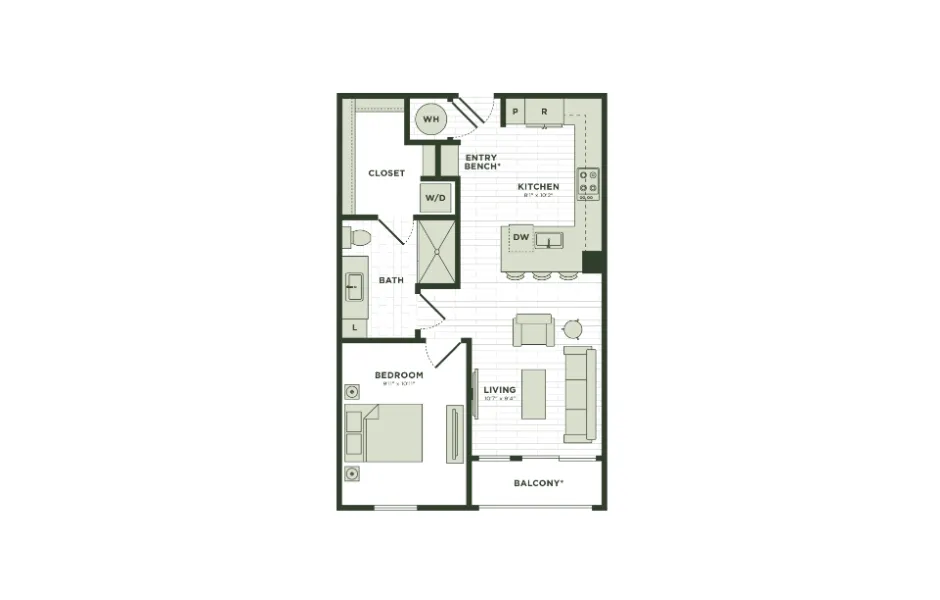 Darby Knox District Rise apartments Dallas Floor plan 12