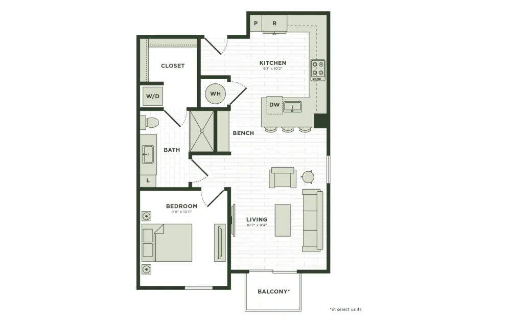 Darby Knox District Rise apartments Dallas Floor plan 16