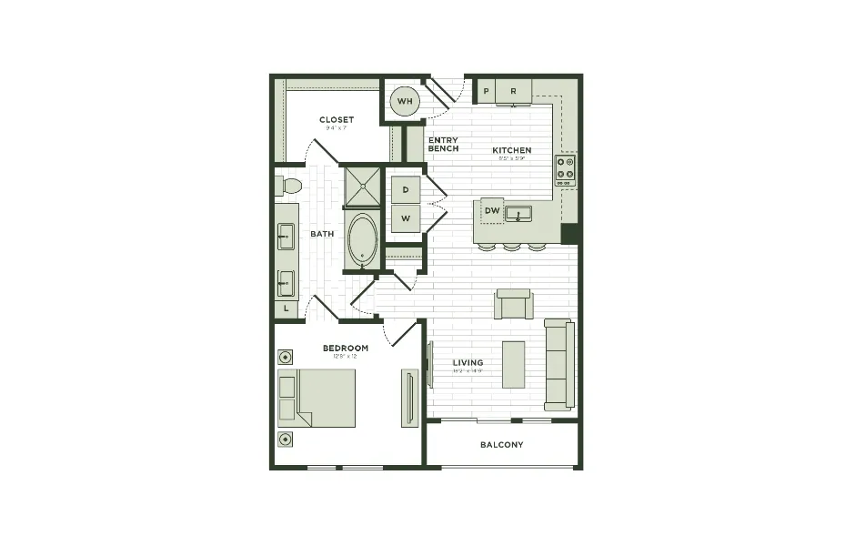 Darby Knox District Rise apartments Dallas Floor plan 22