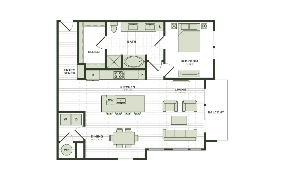Darby Knox District Rise apartments Dallas Floor plan 32