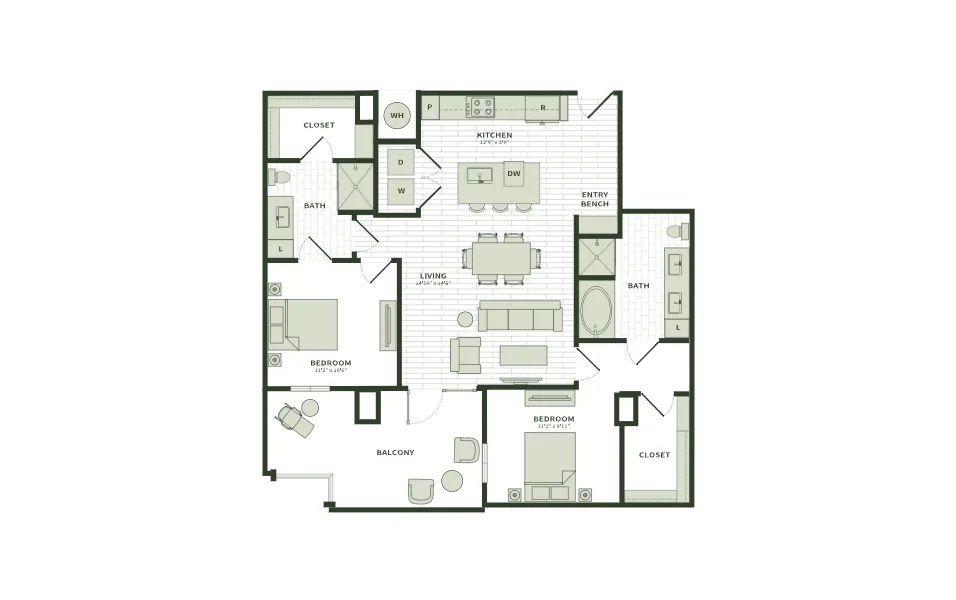 Darby Knox District Rise apartments Dallas Floor plan 34