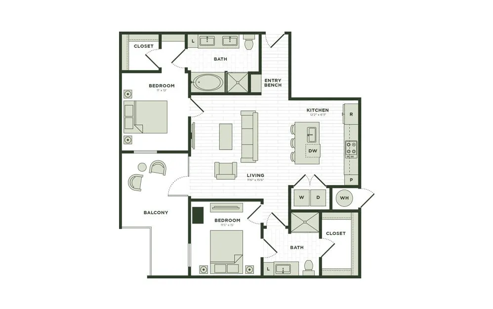 Darby Knox District Rise apartments Dallas Floor plan 35