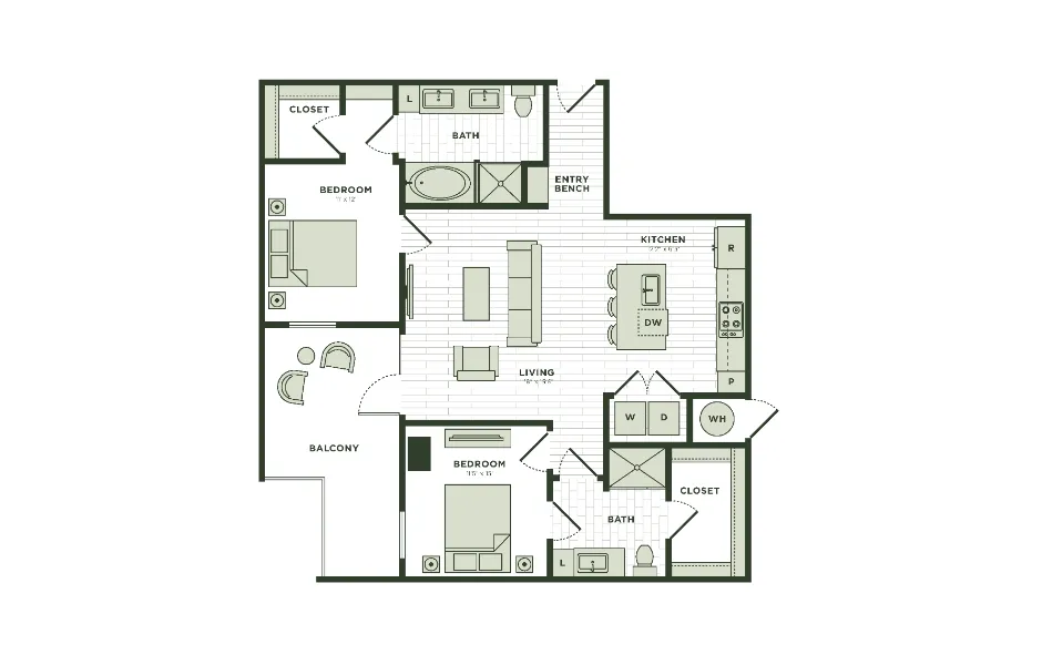 Darby Knox District Rise apartments Dallas Floor plan 36