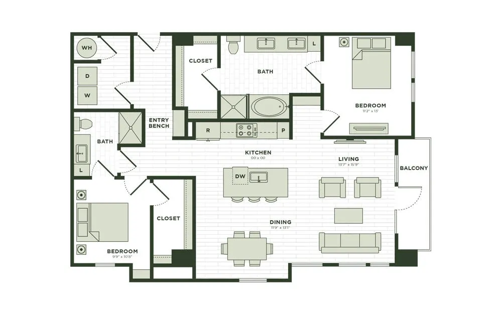 Darby Knox District Rise apartments Dallas Floor plan 40