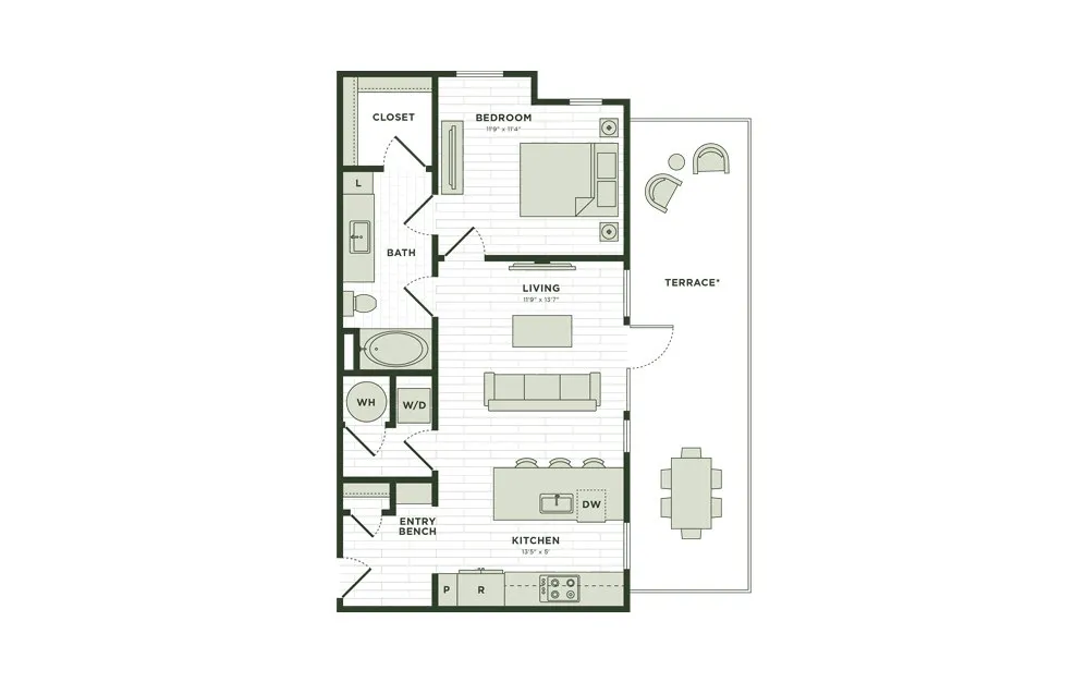 Darby Knox District Rise apartments Dallas Floor plan 5