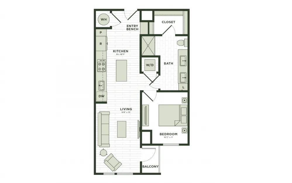 Darby Knox District Rise apartments Dallas Floor plan 6