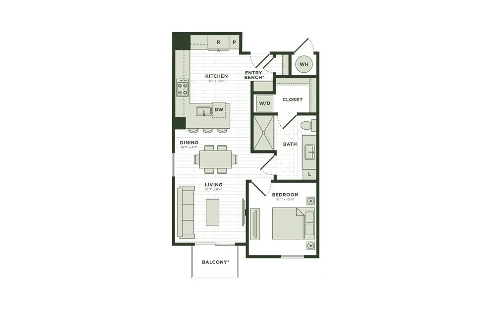 Darby Knox District Rise apartments Dallas Floor plan 8