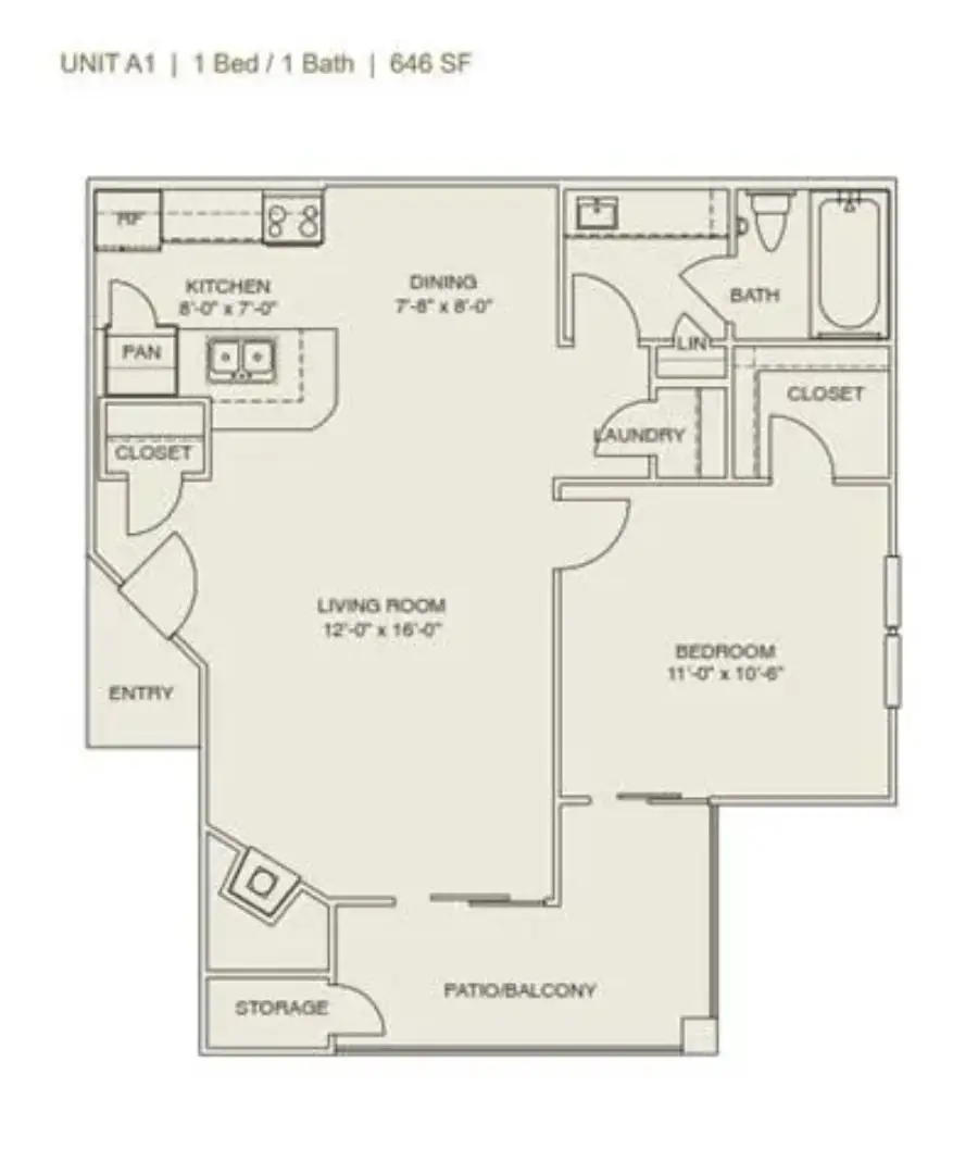 Delray Apartments Rise Apartments Floorplan 1
