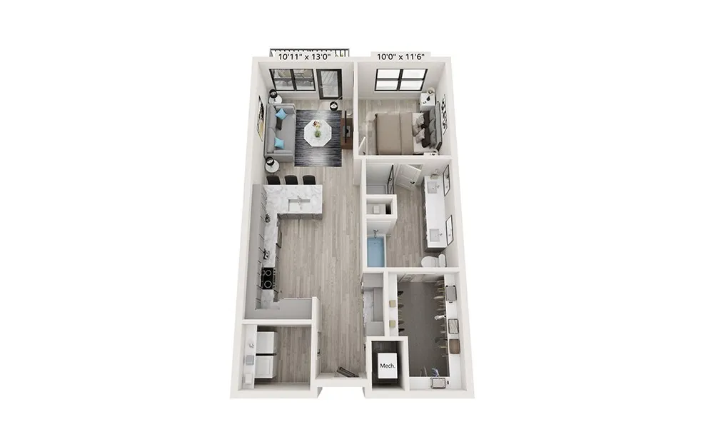 Depot on Main Rise apartments Dallas Floor plan 4
