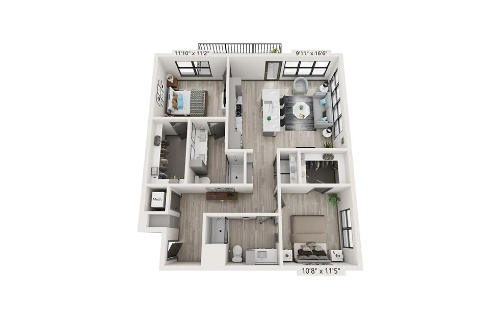 Depot on Main Rise apartments Dallas Floor plan 7