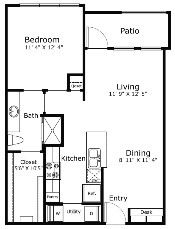 Dolce Midtown Rise Apartments Houston FloorPlan 1