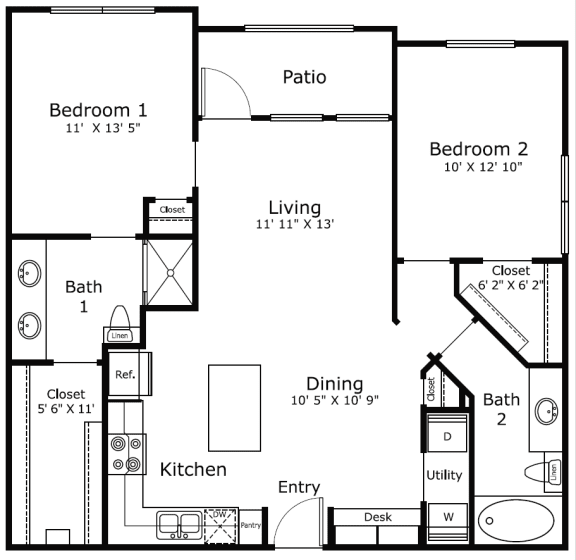 Dolce Midtown Rise Apartments Houston FloorPlan 5