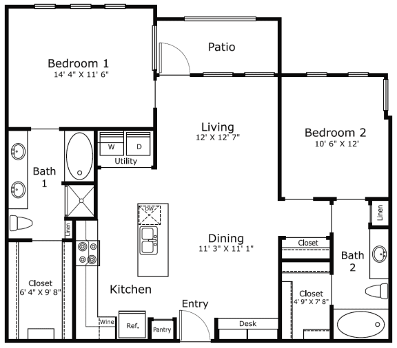 Dolce Midtown Rise Apartments Houston FloorPlan 7