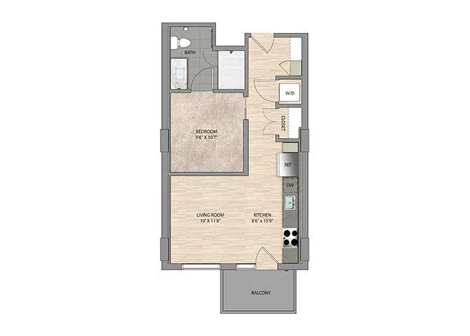 East Quarter Residences Rise apartments Dallas Floor plan 1