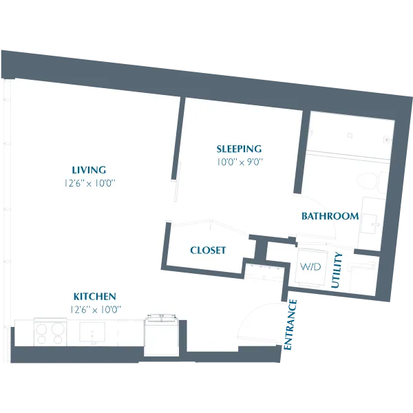 Eastline Residences Rise apartments Dallas Floor plan 1
