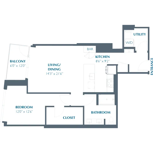 Eastline Residences Rise apartments Dallas Floor plan 13