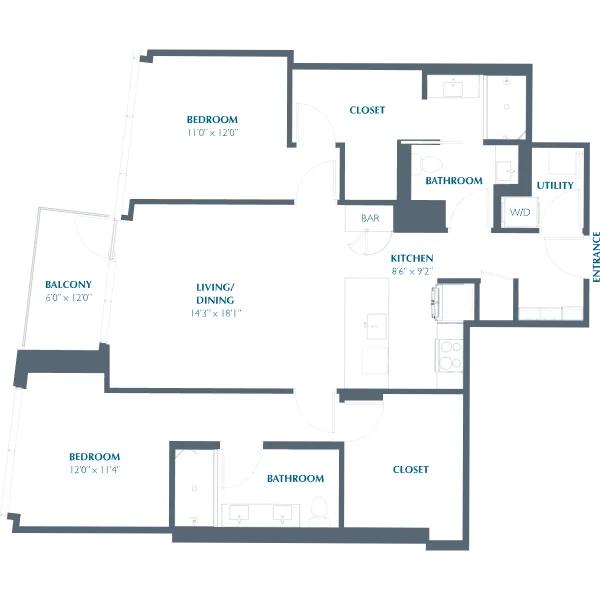 Eastline Residences Rise apartments Dallas Floor plan 20