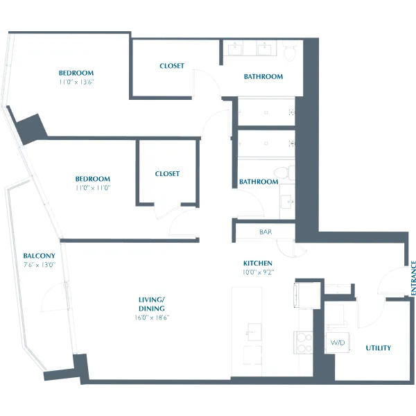 Eastline Residences Rise apartments Dallas Floor plan 22