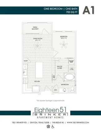 Eighteen 51 Brinker Rise apartments Dallas Floor plan 1