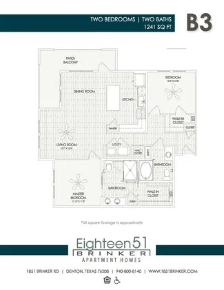 Eighteen 51 Brinker Rise apartments Dallas Floor plan 14