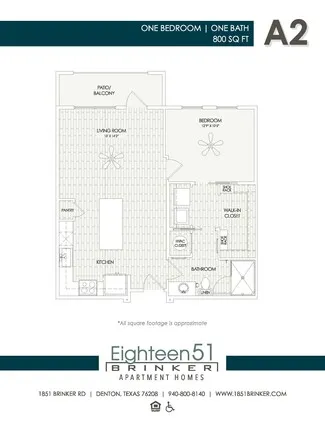 Eighteen 51 Brinker Rise apartments Dallas Floor plan 3