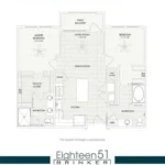 Eighteen 51 Brinker Rise apartments Dallas Floor plan 7