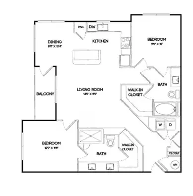 Elan Denton Rise apartments Dallas Floor plan 8