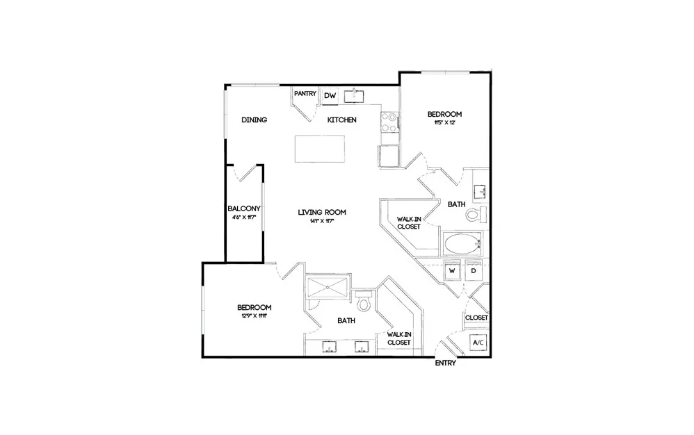 Elan Keller Ranch Rise apartments Dallas Floor plan 6