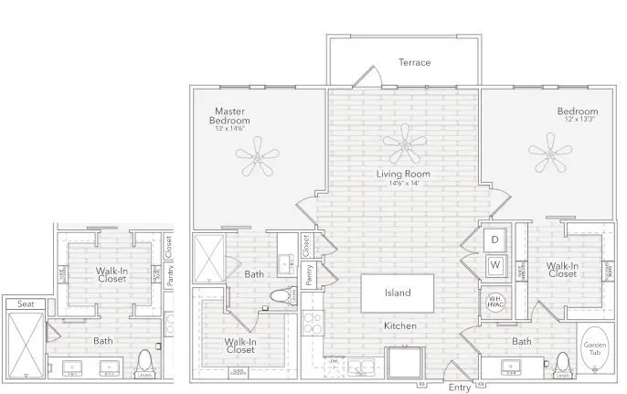 Enclave at the Carter Rise apartments Dallas Floor plan 8