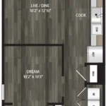 Encore Panther Island Rise apartments Dallas Floor plan 1