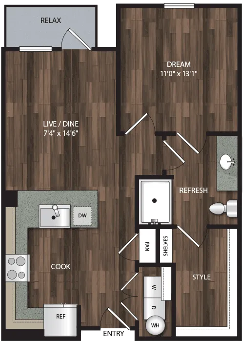 Encore Panther Island Rise apartments Dallas Floor plan 4