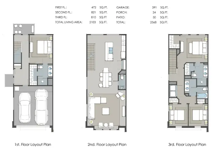 Georgetown Heights Rise Apartments Austin Floorplan 3