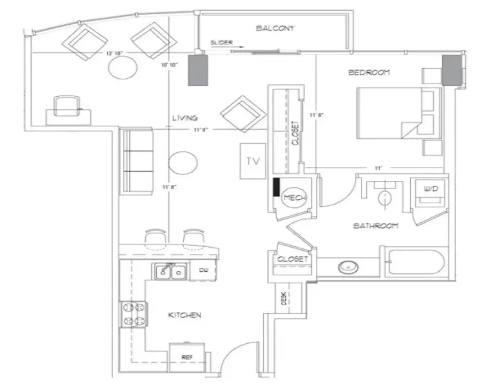 Glass House by Windsor Apartments Rise Apartments Floorplan 10
