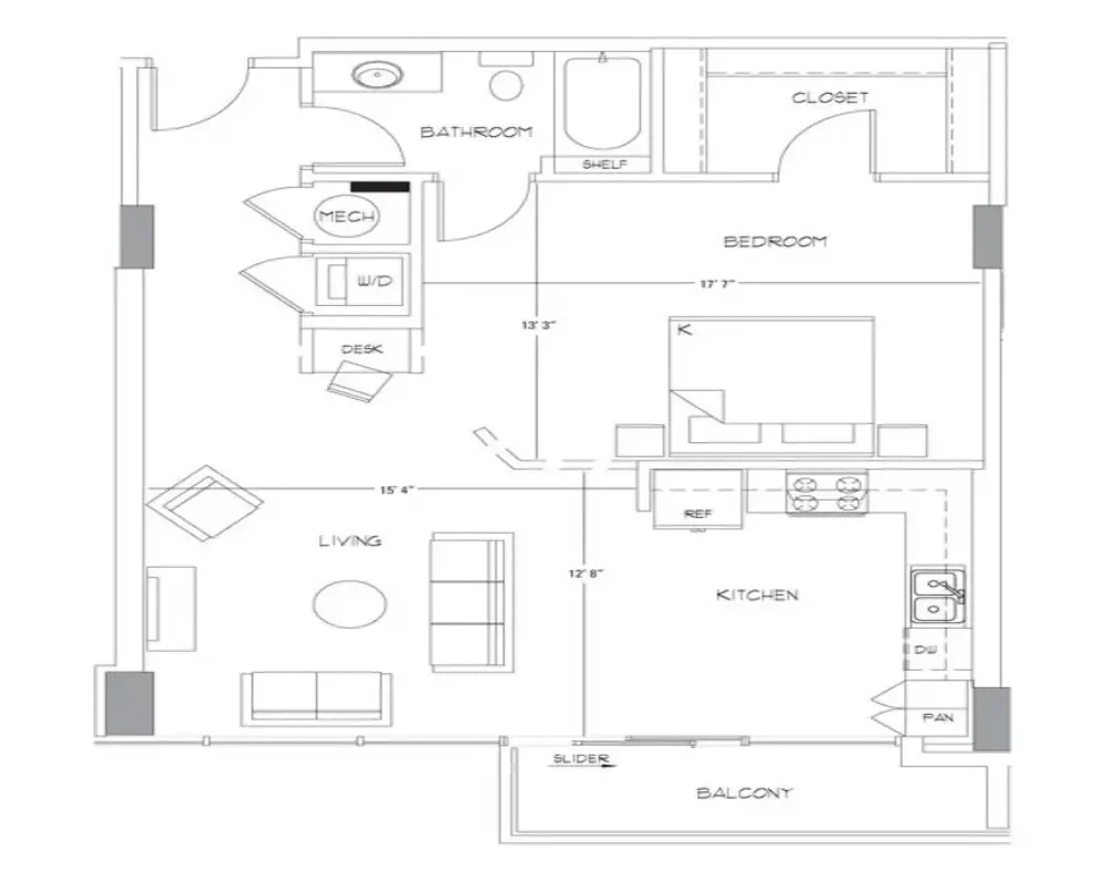 Glass House by Windsor Apartments Rise Apartments Floorplan 13