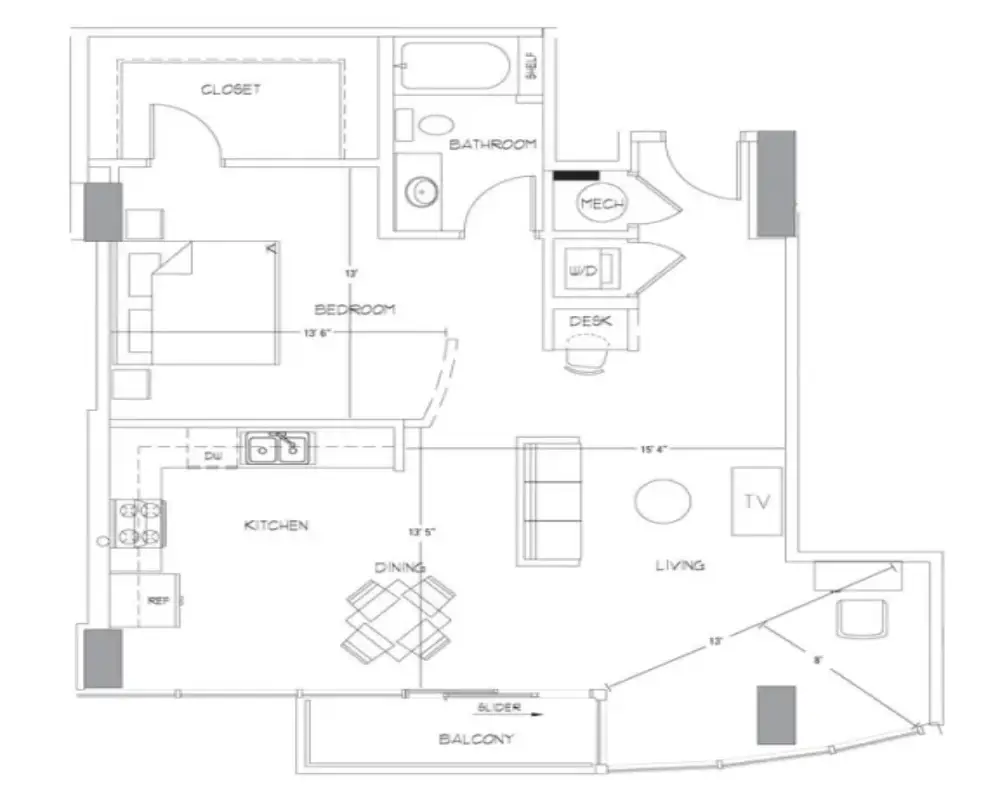 Glass House by Windsor Apartments Rise Apartments Floorplan 17