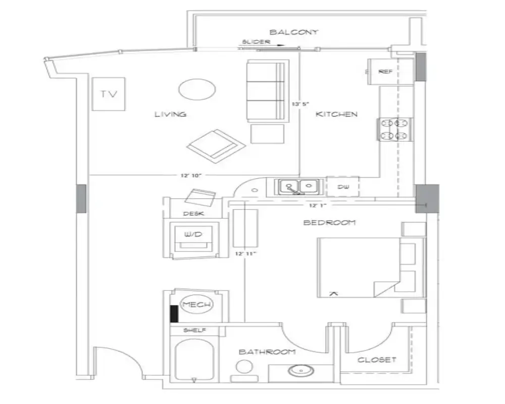 Glass House by Windsor Apartments Rise Apartments Floorplan 2