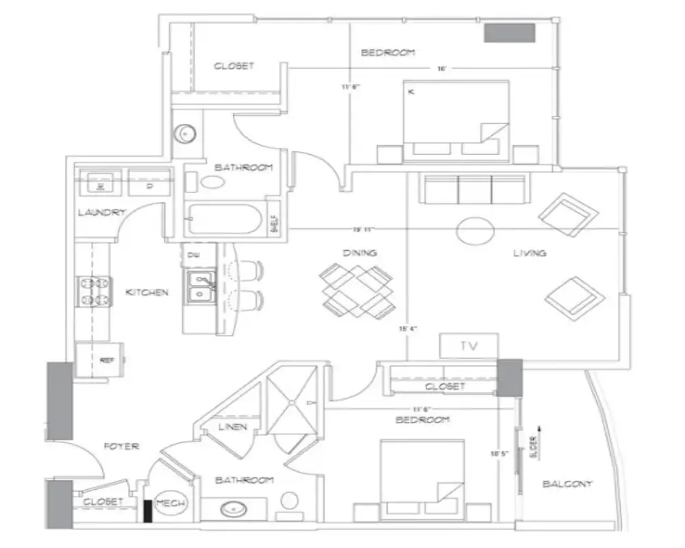 Glass House by Windsor Apartments Rise Apartments Floorplan 24