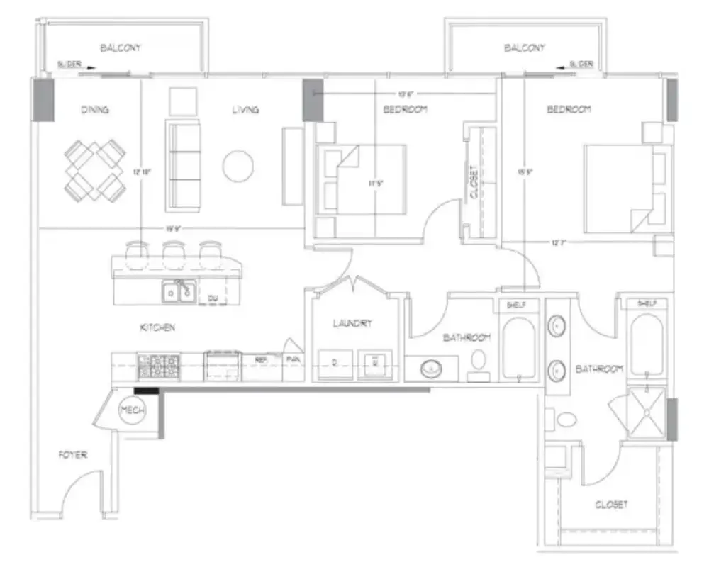 Glass House by Windsor Apartments Rise Apartments Floorplan 27