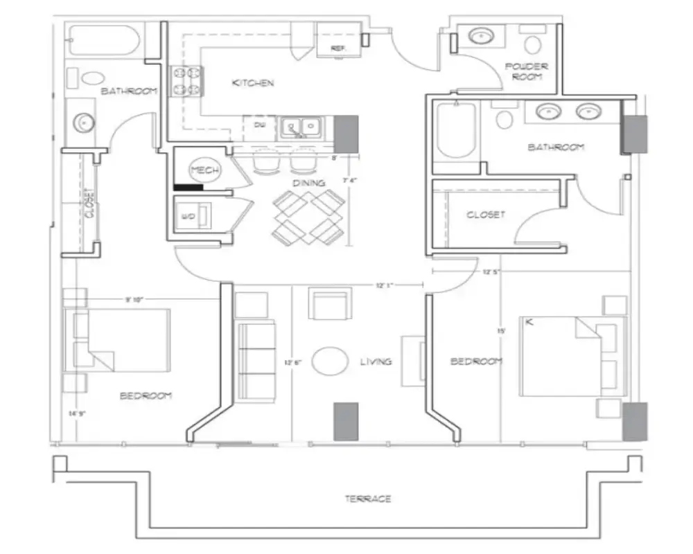 Glass House by Windsor Apartments Rise Apartments Floorplan 5