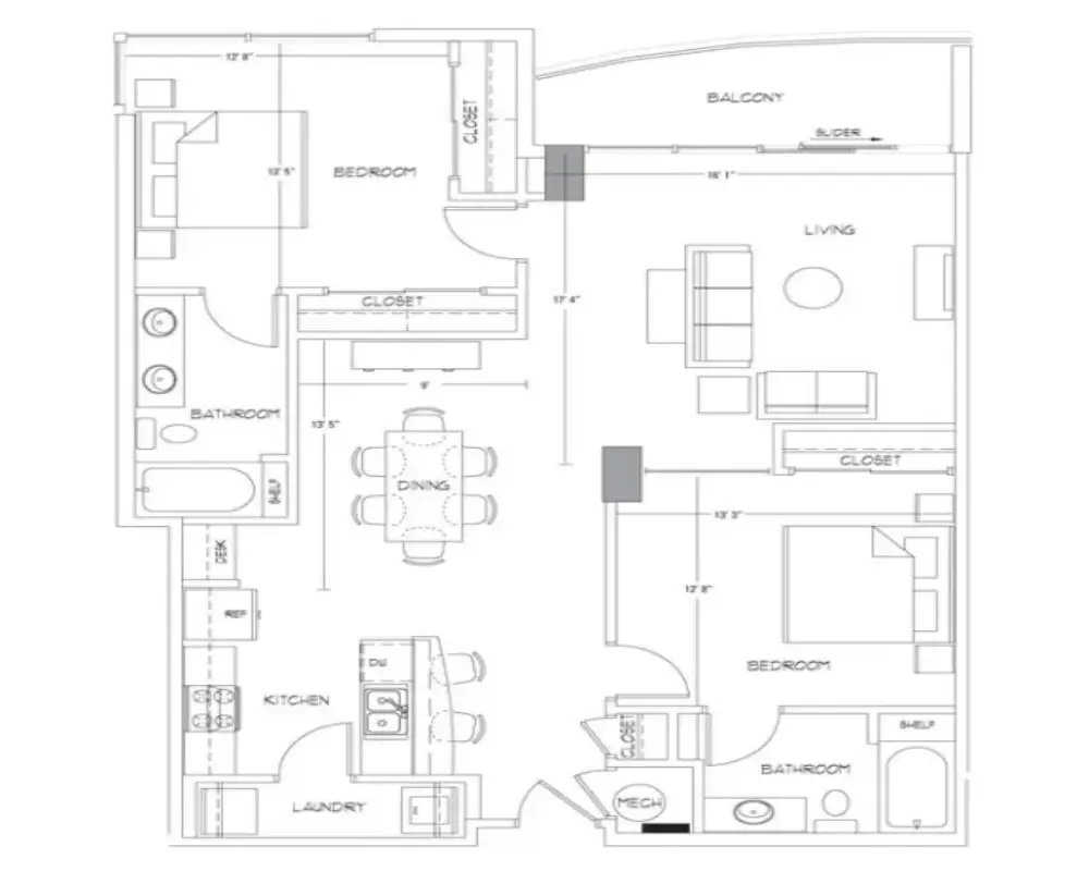Glass House by Windsor Apartments Rise Apartments Floorplan 6