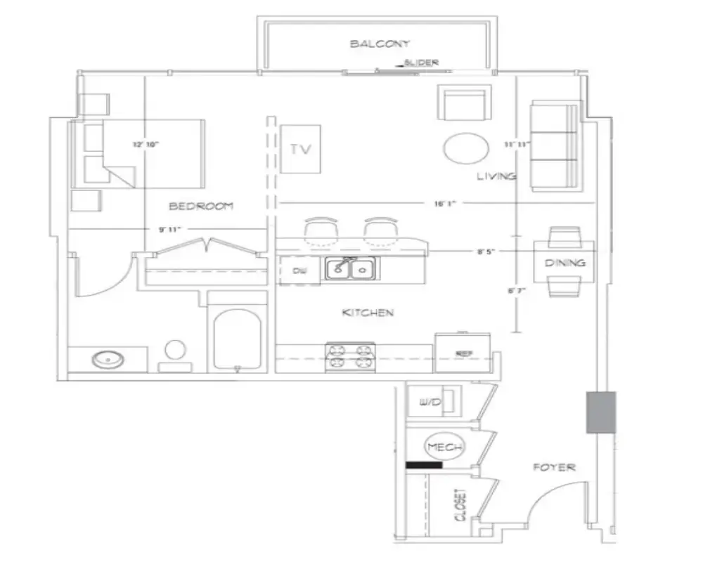 Glass House by Windsor Apartments Rise Apartments Floorplan 8