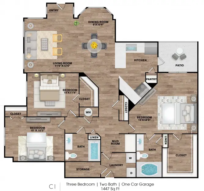 Grand Villas at Tuscan Lakes Rise Apartments Houston FloorPlan 10