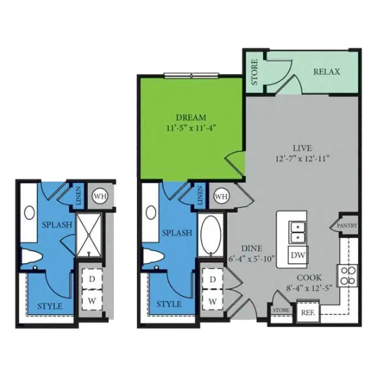 Highpoint at Cypresswood Rise apartments Houston Floor plan 2
