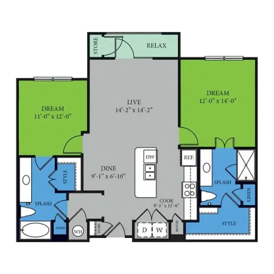 Highpoint at Cypresswood Rise apartments Houston Floor plan 9