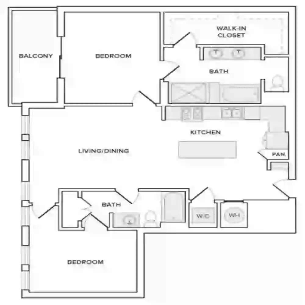 Katy Trail Uptown Rise Apartments Dallas Floorplan 14