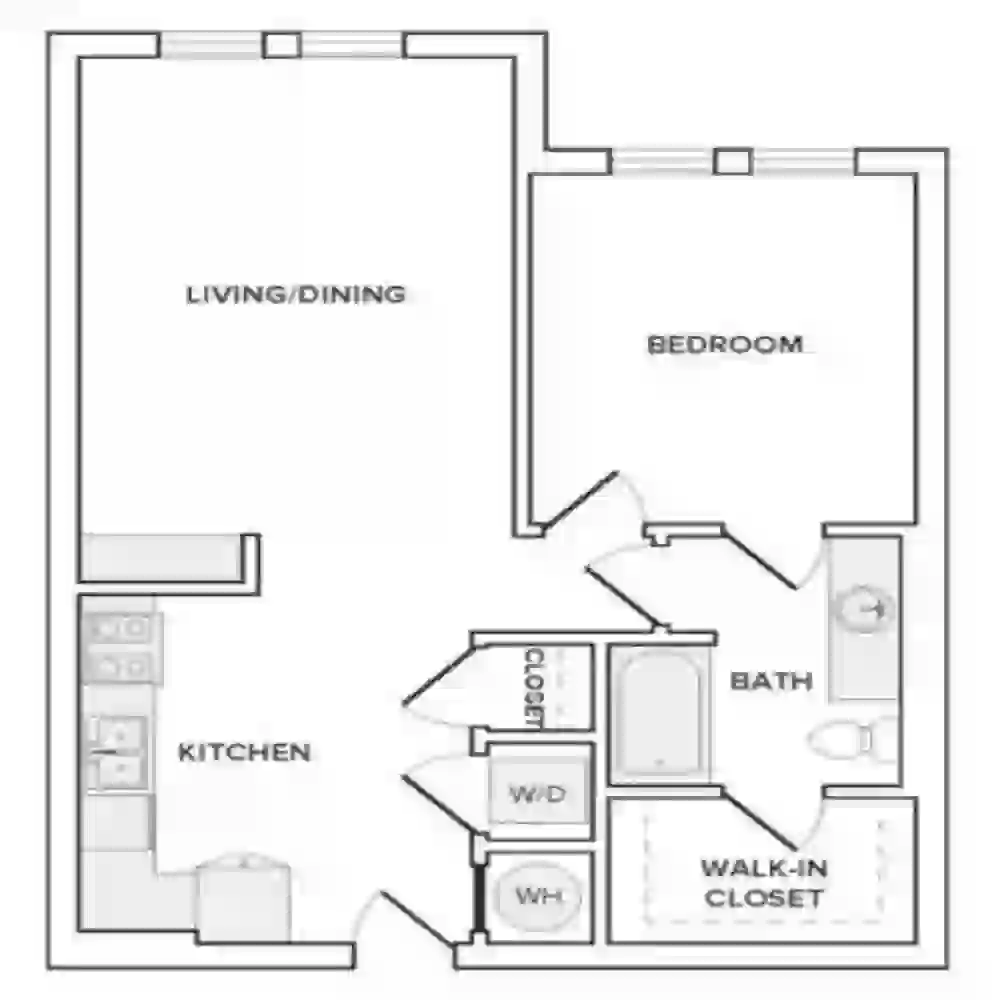 Katy Trail Uptown Rise Apartments Dallas Floorplan 3
