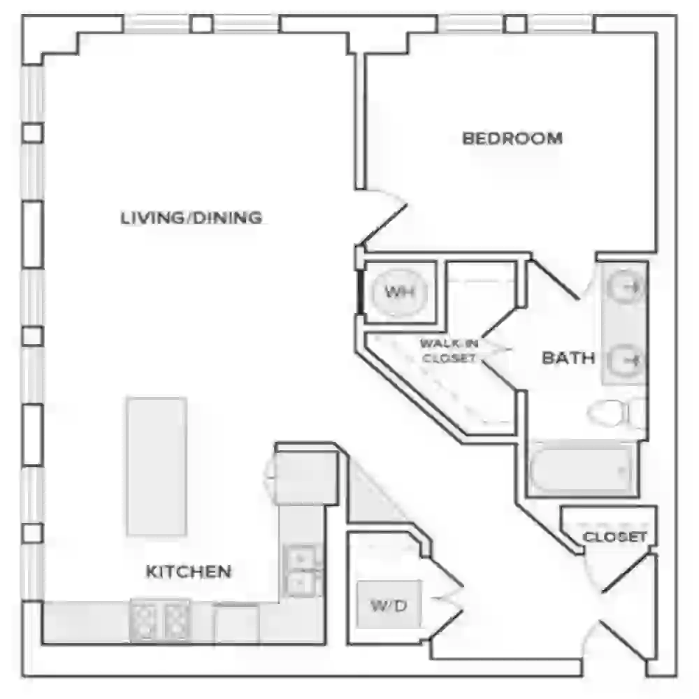 Katy Trail Uptown Rise Apartments Dallas Floorplan 9