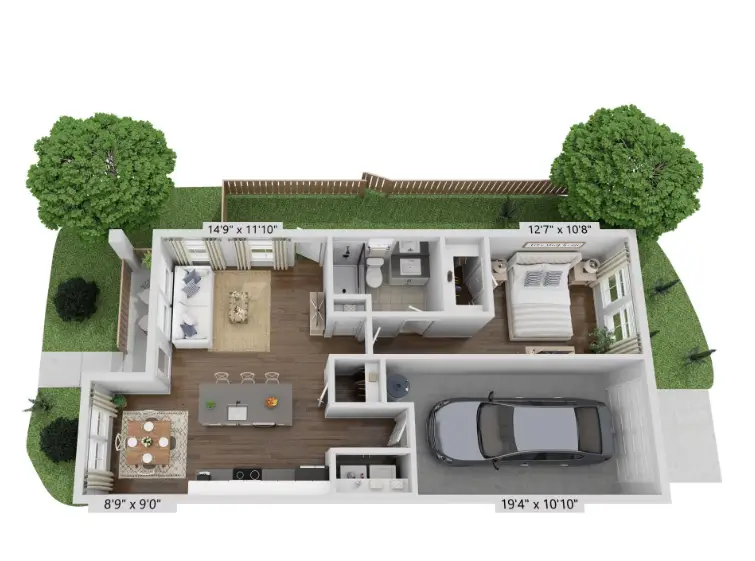 Litsey Creek Cottages Rise Apartments Dallas FloorPlan 1