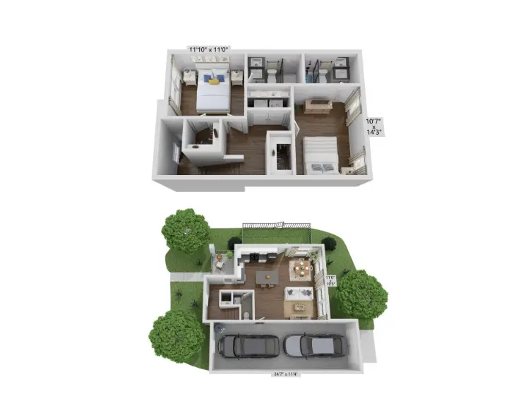 Litsey Creek Cottages Rise Apartments Dallas FloorPlan 3