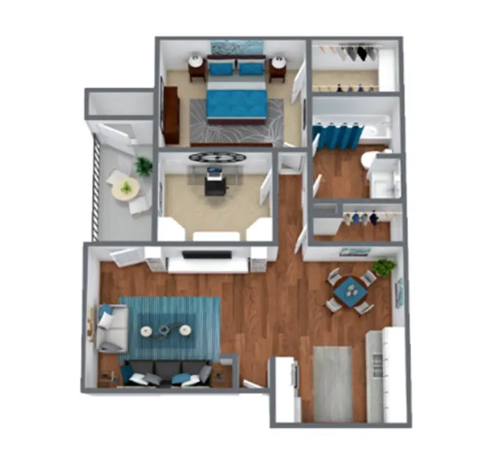 Live Oak Threadneedle Rise apartments Houston FloorPlan 2